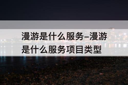 漫游是什么服务-漫游是什么服务项目类型