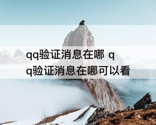 qq验证消息在哪 qq验证消息在哪可以看
