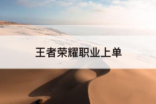 王者荣耀职业上单