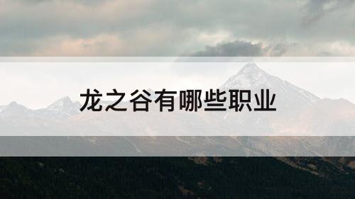 龙之谷有哪些职业
