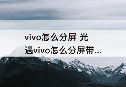 vivo怎么分屏 光遇vivo怎么分屏带小号