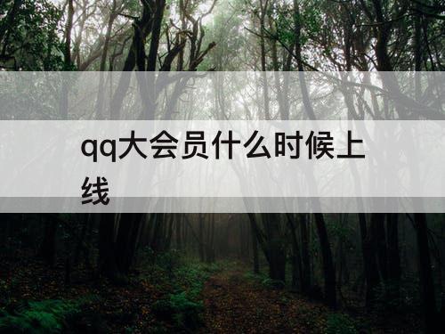 qq大会员什么时候上线