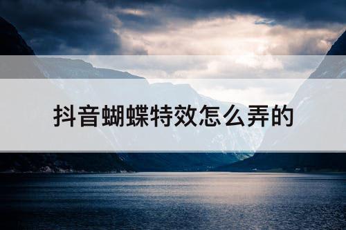 抖音蝴蝶特效怎么弄的