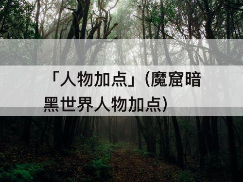 「人物加点」(魔窟暗黑世界人物加点)