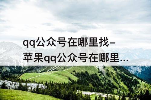 qq公众号在哪里找-苹果qq公众号在哪里找