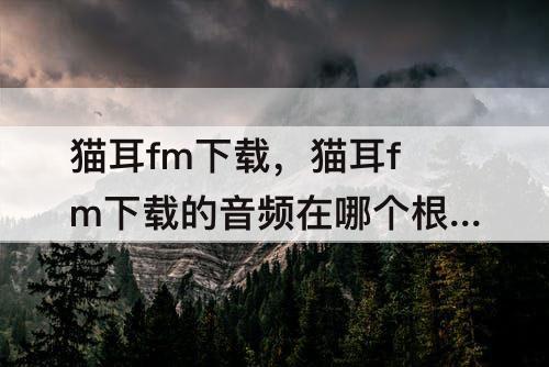 猫耳fm下载，猫耳fm下载的音频在哪个根目录