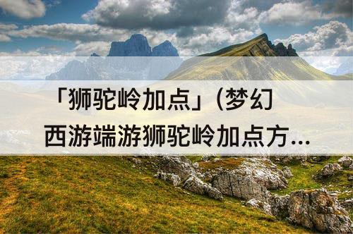 「狮驼岭加点」(梦幻西游端游狮驼岭加点方案)