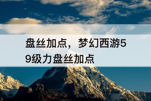 盘丝加点，梦幻西游59级力盘丝加点