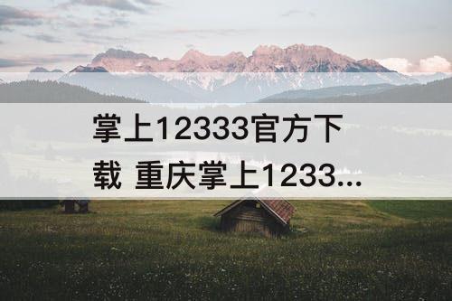 掌上12333官方下载 重庆掌上12333官方下载app苹果版