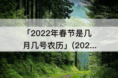 「2022年春节是几月几号农历」(2022年春节是几月几号农历为什么没有三十)