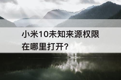 小米10未知来源权限在哪里打开?