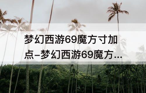 梦幻西游69魔方寸加点-梦幻西游69魔方寸加点攻略