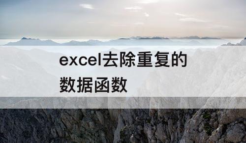 excel去除重复的数据函数