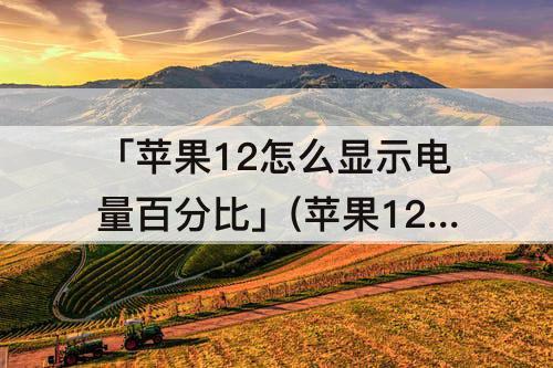 「苹果12怎么显示电量百分比」(苹果12怎么显示电量百分比和天气)