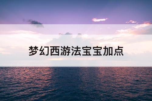 梦幻西游法宝宝加点