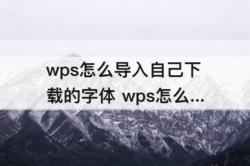 wps怎么导入自己下载的字体 wps怎么导入自己下载的字体文件