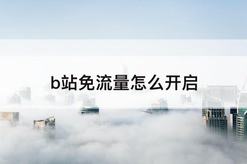 b站免流量怎么开启