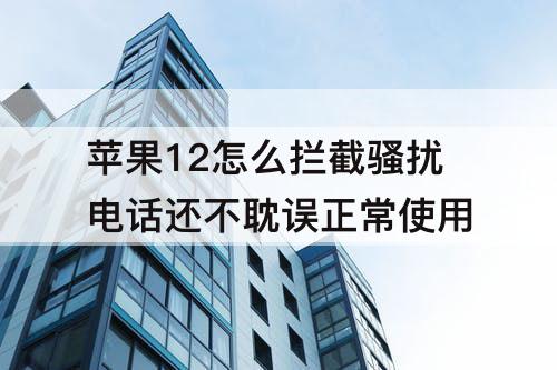 苹果12怎么拦截骚扰电话还不耽误正常使用
