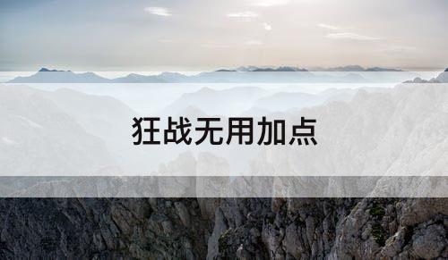 狂战无用加点