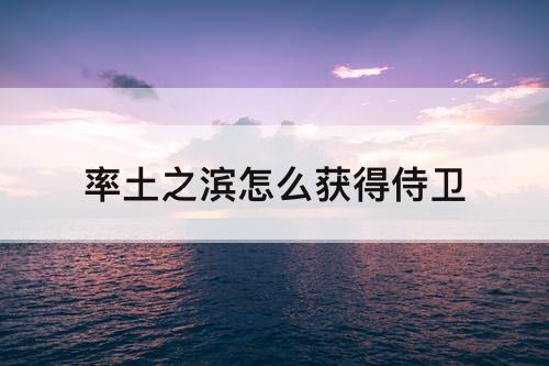 率土之滨怎么获得侍卫