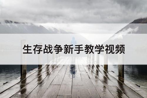 生存战争新手教学视频