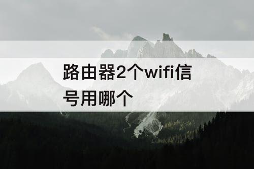 路由器2个wifi信号用哪个