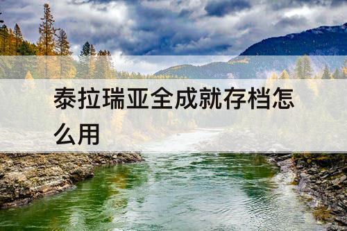 泰拉瑞亚全成就存档怎么用