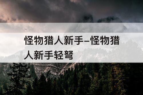 怪物猎人新手-怪物猎人新手轻弩