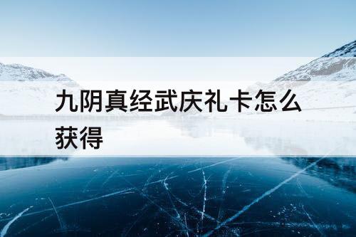 九阴真经武庆礼卡怎么获得
