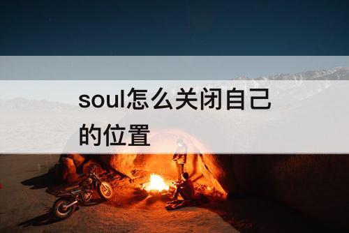 soul怎么关闭自己的位置