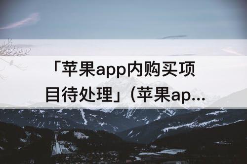 「苹果app内购买项目待处理」(苹果app内购买项目待处理是什么意思)