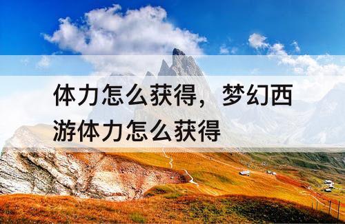 体力怎么获得，梦幻西游体力怎么获得