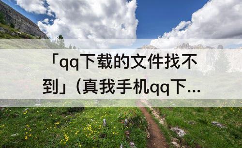 「qq下载的文件找不到」(真我手机qq下载的文件找不到)