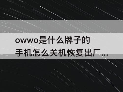 owwo是什么牌子的手机怎么关机恢复出厂设置