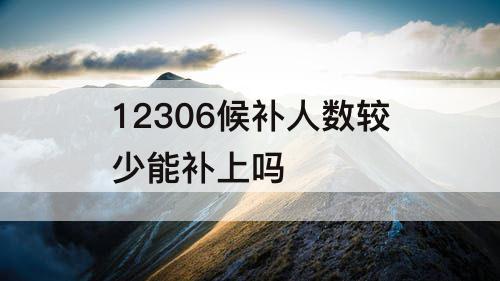 12306候补人数较少能补上吗