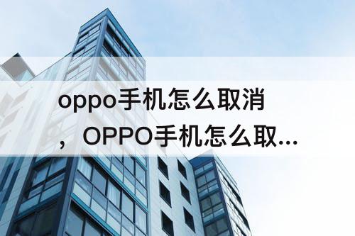 oppo手机怎么取消，OPPO手机怎么取消风险应用