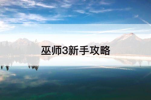 巫师3新手攻略