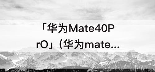 「华为Mate40PrO」(华为mate40pro屏幕)