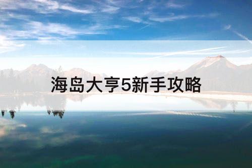 海岛大亨5新手攻略