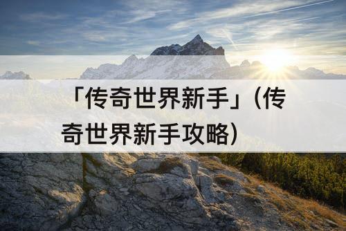 「传奇世界新手」(传奇世界新手攻略)