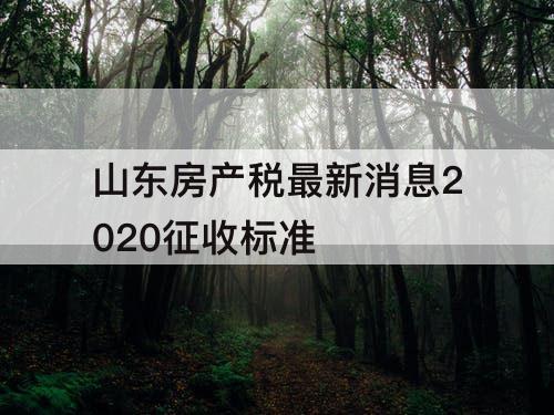 山东房产税最新消息2020征收标准