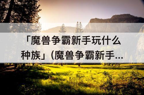 「魔兽争霸新手玩什么种族」(魔兽争霸新手玩什么种族好)