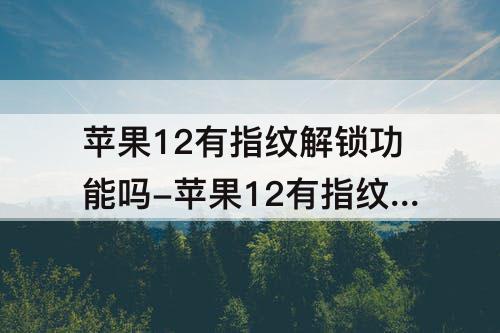苹果12有指纹解锁功能吗-苹果12有指纹解锁功能吗马桶坑距如何测量