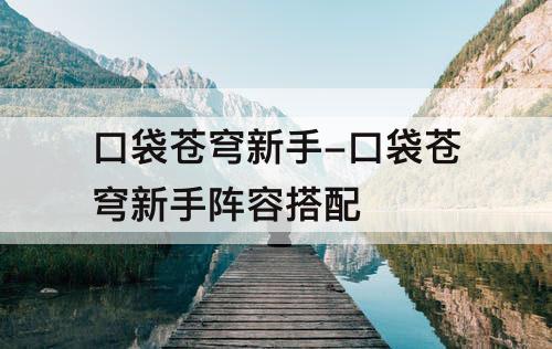 口袋苍穹新手-口袋苍穹新手阵容搭配