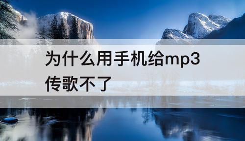 为什么用手机给mp3传歌不了