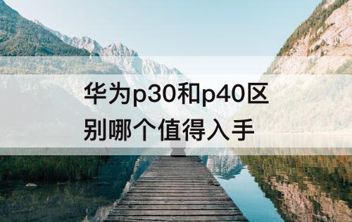 华为p30和p40区别哪个值得入手