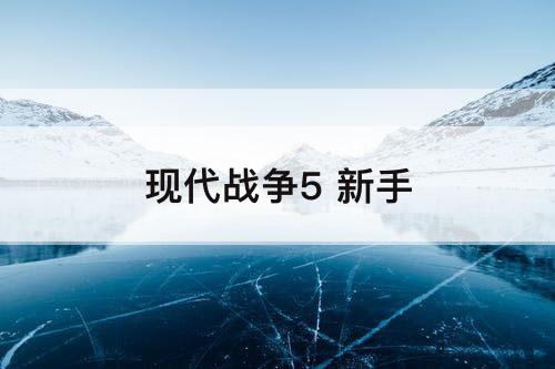 现代战争5 新手