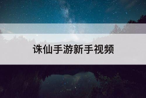 诛仙手游新手视频