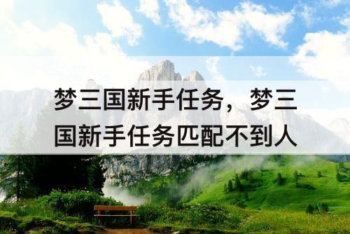 梦三国新手任务，梦三国新手任务匹配不到人