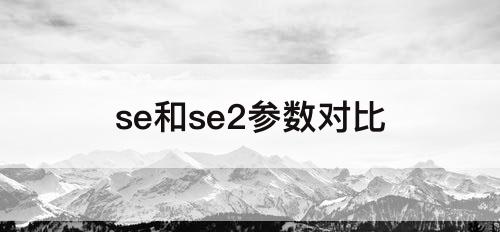 se和se2参数对比